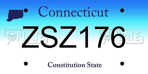 ZSZ176 Connecticut License Plate