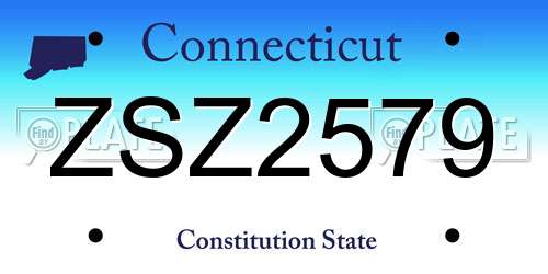 ZSZ2579 Connecticut License Plate