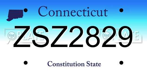 ZSZ2829 Connecticut License Plate