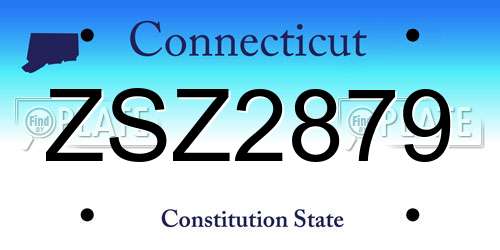 ZSZ2879 Connecticut License Plate