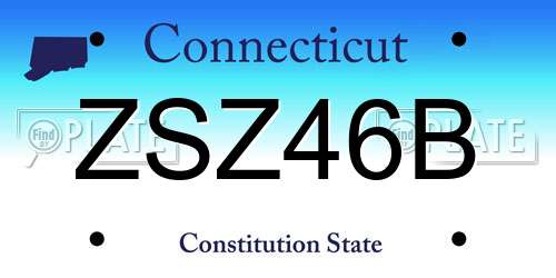 ZSZ46B Connecticut License Plate