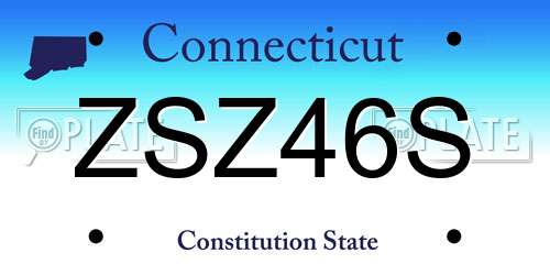 ZSZ46S Connecticut License Plate
