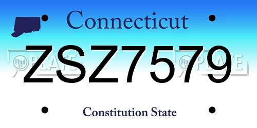 ZSZ7579 Connecticut License Plate