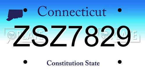 ZSZ7829 Connecticut License Plate