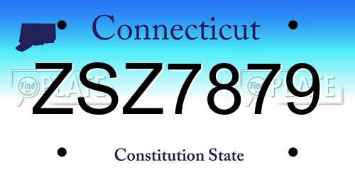 ZSZ7879 Connecticut License Plate