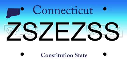 ZSZEZSS Connecticut License Plate
