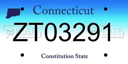 ZT03291 Connecticut License Plate