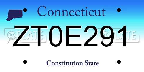 ZT0E291 Connecticut License Plate