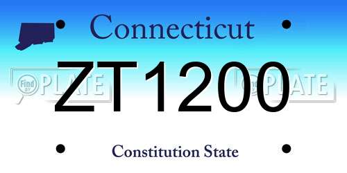 ZT1200 Connecticut License Plate