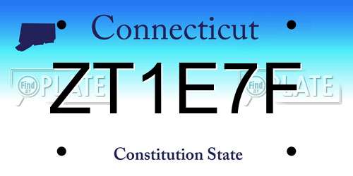 ZT1E7F Connecticut License Plate