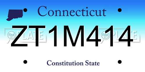 ZT1M414 Connecticut License Plate