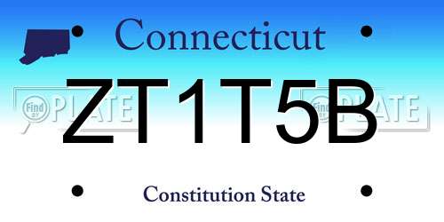 ZT1T5B Connecticut License Plate