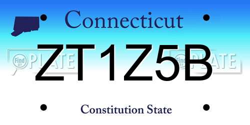 ZT1Z5B Connecticut License Plate