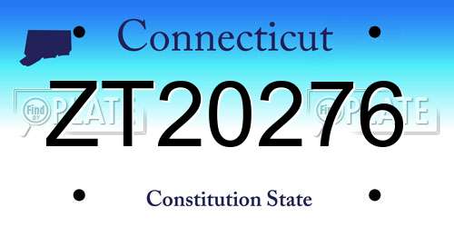 ZT20276 Connecticut License Plate