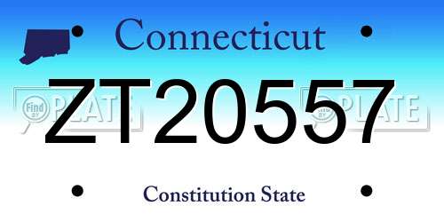 ZT20557 Connecticut License Plate