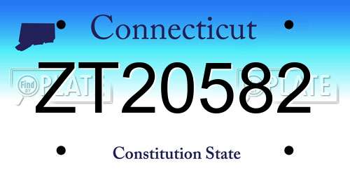 ZT20582 Connecticut License Plate