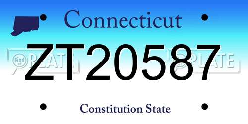 ZT20587 Connecticut License Plate