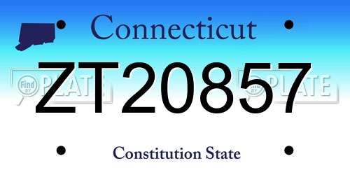 ZT20857 Connecticut License Plate