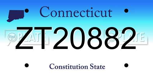 ZT20882 Connecticut License Plate