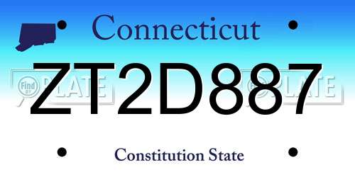 ZT2D887 Connecticut License Plate