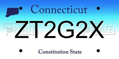 ZT2G2X Connecticut License Plate