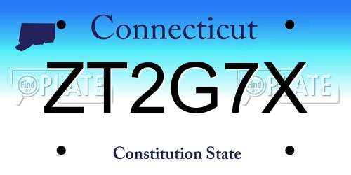 ZT2G7X Connecticut License Plate
