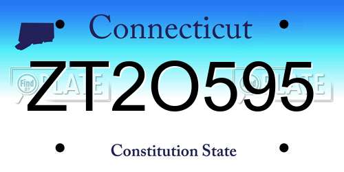 ZT2O595 Connecticut License Plate
