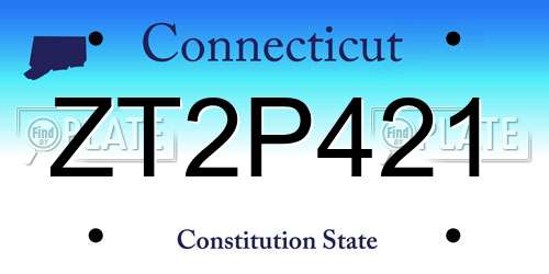 ZT2P421 Connecticut License Plate