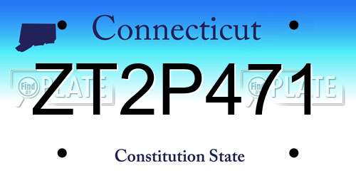 ZT2P471 Connecticut License Plate