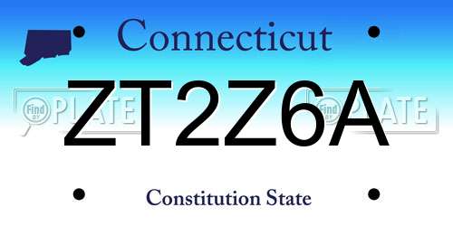 ZT2Z6A Connecticut License Plate