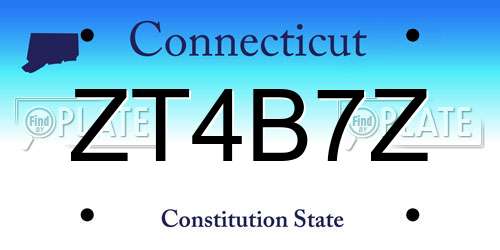 ZT4B7Z Connecticut License Plate
