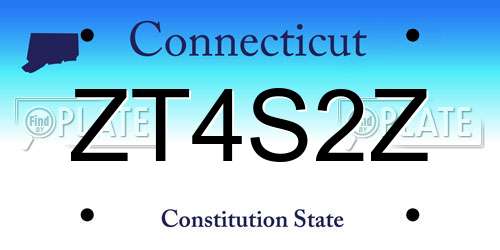 ZT4S2Z Connecticut License Plate