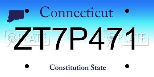 ZT7P471 Connecticut License Plate