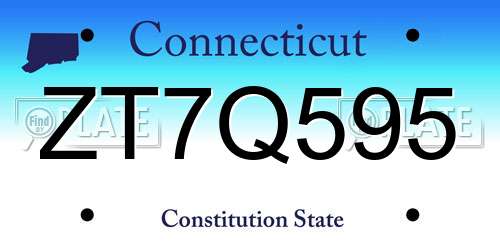 ZT7Q595 Connecticut License Plate