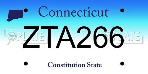 ZTA266 Connecticut License Plate
