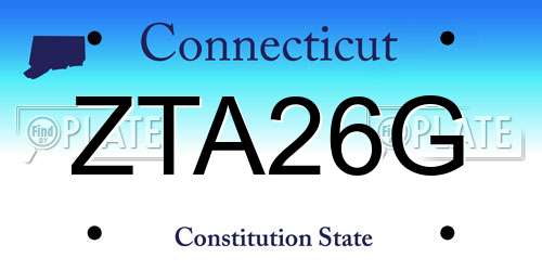 ZTA26G Connecticut License Plate