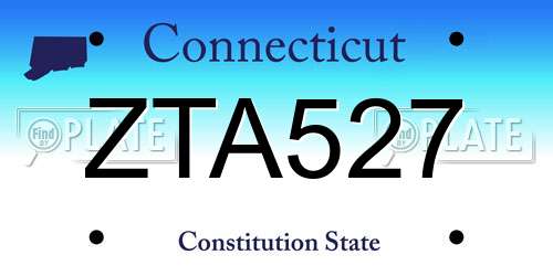 ZTA527 Connecticut License Plate