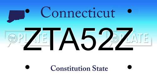 ZTA52Z Connecticut License Plate