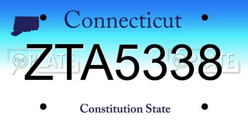 ZTA5338 Connecticut License Plate