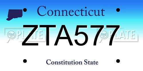 ZTA577 Connecticut License Plate