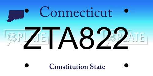 ZTA822 Connecticut License Plate