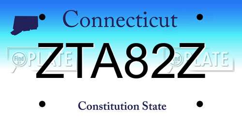 ZTA82Z Connecticut License Plate