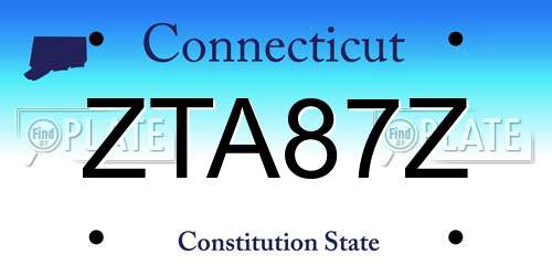 ZTA87Z Connecticut License Plate