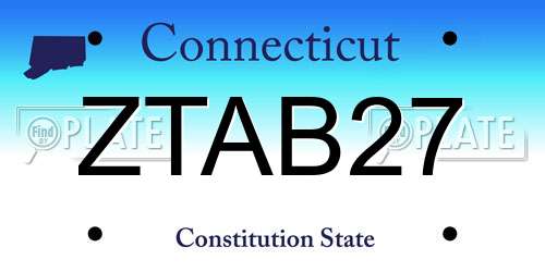 ZTAB27 Connecticut License Plate