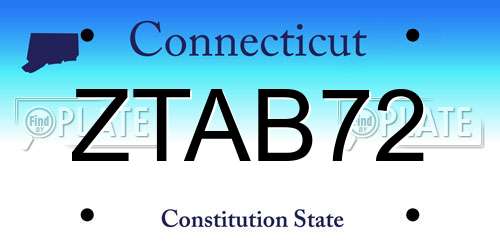 ZTAB72 Connecticut License Plate