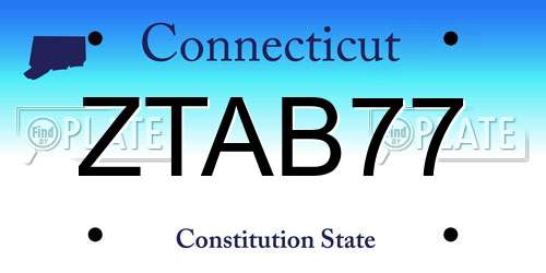 ZTAB77 Connecticut License Plate