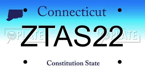 ZTAS22 Connecticut License Plate