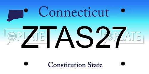 ZTAS27 Connecticut License Plate
