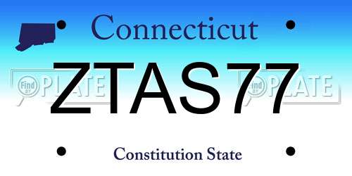 ZTAS77 Connecticut License Plate