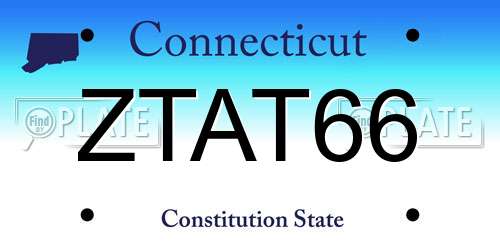 ZTAT66 Connecticut License Plate